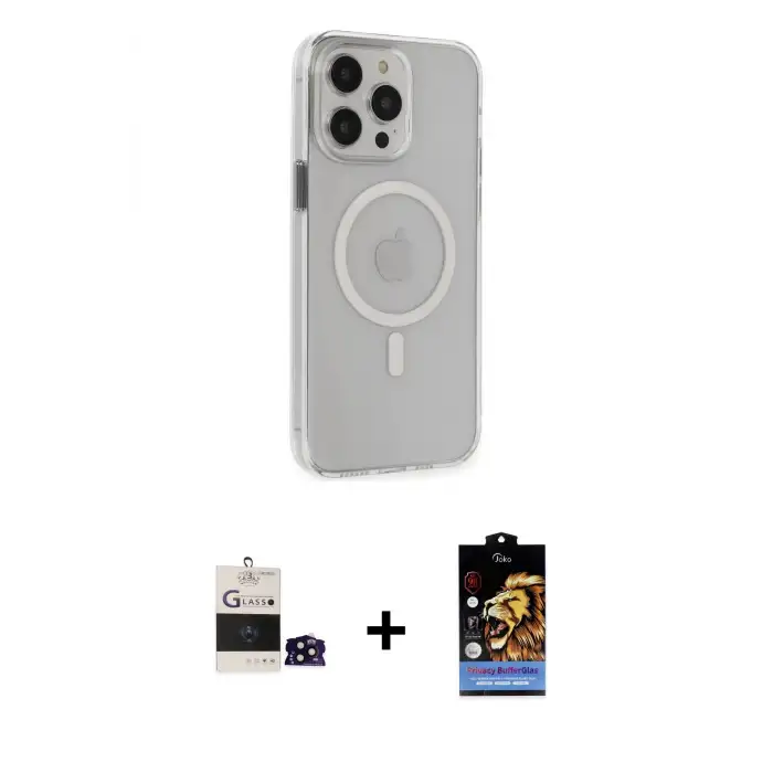 ieg™ iPhone 14 Pro Max Kılıf Kıvılcım Asil Özel Seri - Siyah Buffer Hayalet Cam Ekran Koruyucu + Bilvis Titan Kamera Lens - SH