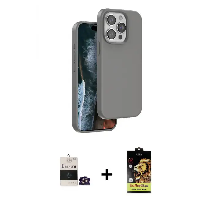 ieg™ iPhone 14 Pro Max Kılıf Kıvılcım Çizgi Serisi - Siyah Buffer Cam Ekran Koruyucu + Bilvis Titan Kamera Lens - GD