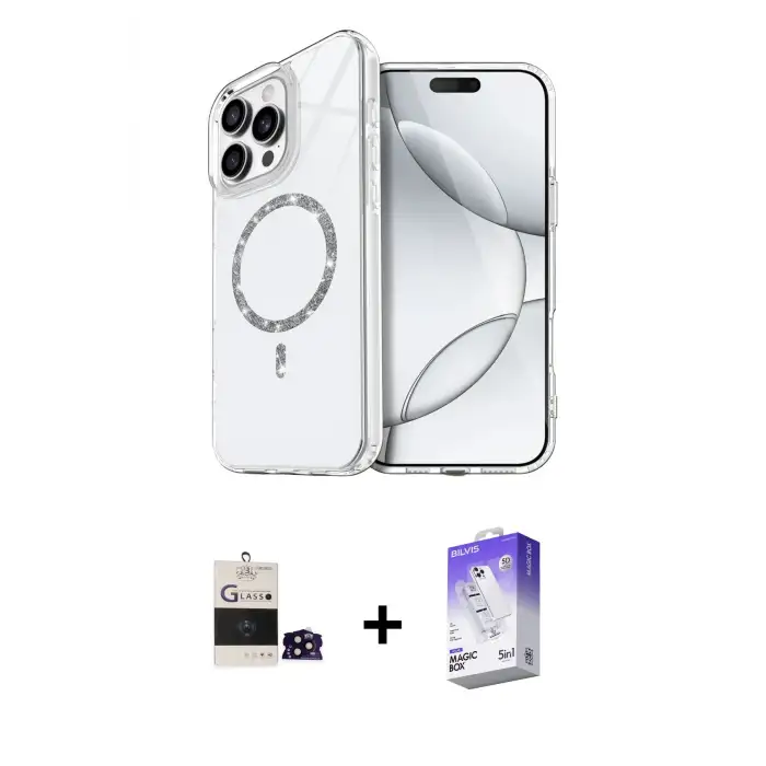ieg™ iPhone 14 Pro Max Kılıf Kıvılcım Form Prime - Siyah Bilvis 5in1 3D Magic Cam Ekran Koruyucu + Bilvis Titan Kamera Lens - SH