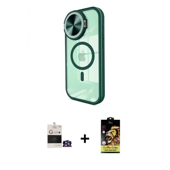 ieg™ iPhone 14 Pro Max Kılıf Kıvılcım Modern Koleksiyonu - Siyah Buffer Cam Ekran Koruyucu + Bilvis Titan Kamera Lens - GS