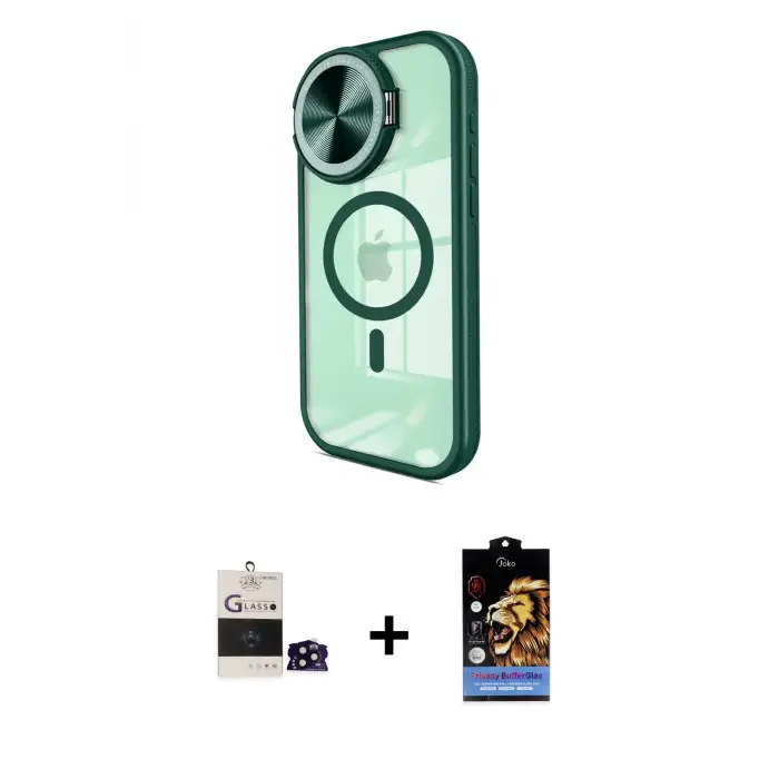 ieg™ iPhone 14 Pro Max Kılıf Kıvılcım Modern Koleksiyonu - Siyah Buffer Hayalet Cam Ekran Koruyucu + Bilvis Titan Kamera Lens - SH