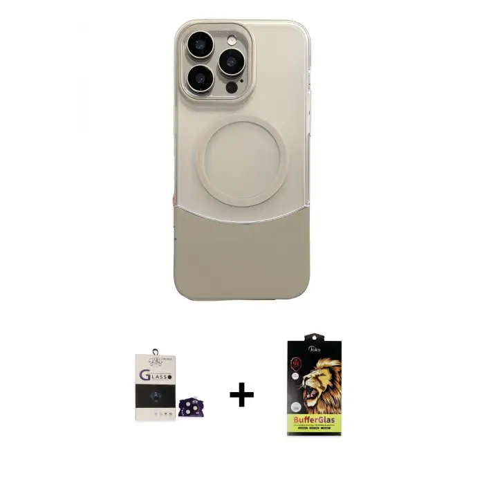 ieg™ iPhone 14 Pro Max Kılıf Kozmos Form Özel Seri - Siyah Buffer Cam Ekran Koruyucu + Bilvis Titan Kamera Lens - SH