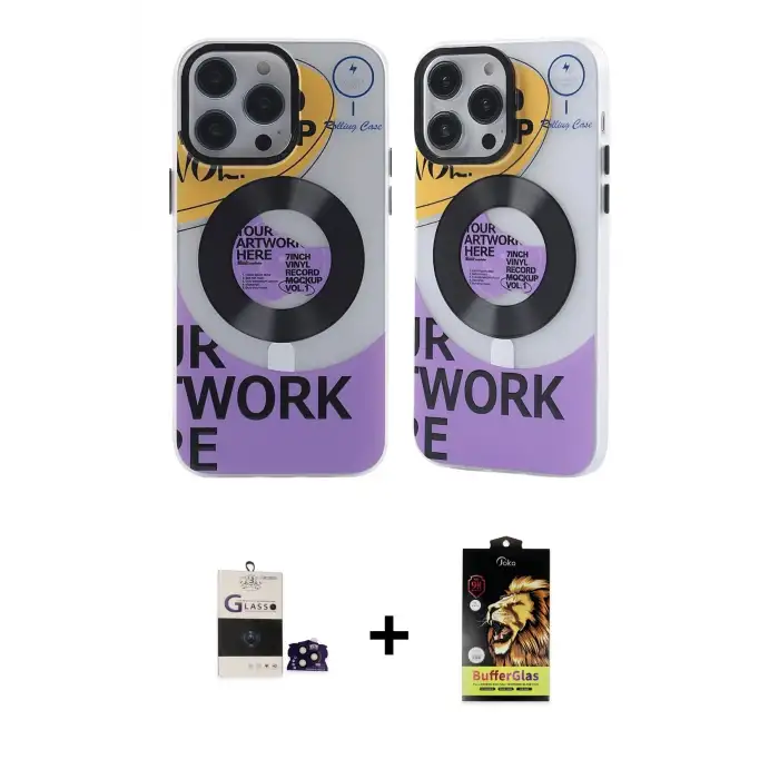 ieg™ iPhone 14 Pro Max Kılıf Nova Doku Koleksiyonu - Siyah Buffer Cam Ekran Koruyucu + Bilvis Titan Kamera Lens - SH