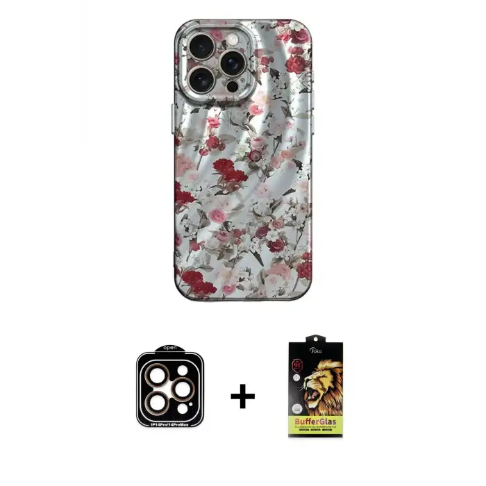 ieg™ iPhone 14 Pro Max Kılıf Nova Doku Prime - Siyah Buffer Cam Ekran Koruyucu + PVD Metal Kamera Lens - TU