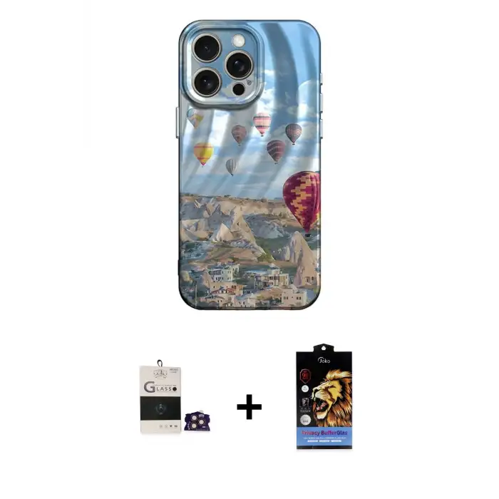 ieg™ iPhone 14 Pro Max Kılıf Nova Doku Prime - Siyah Buffer Hayalet Cam Ekran Koruyucu + Bilvis Titan Kamera Lens - GD