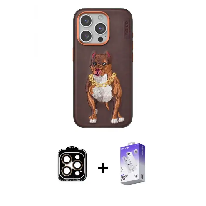 ieg™ iPhone 14 Pro Max Kılıf Nova Form Koleksiyonu - Siyah Bilvis 5in1 3D Magic Cam Ekran Koruyucu + PVD Metal Kamera Lens - TU