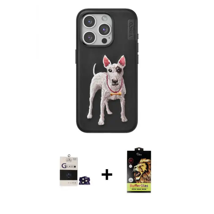 ieg™ iPhone 14 Pro Max Kılıf Nova Form Koleksiyonu - Siyah Buffer Cam Ekran Koruyucu + Bilvis Titan Kamera Lens - DNMR
