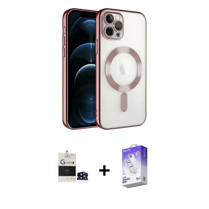 ieg™ iPhone 14 Pro Max Kılıf Nova Işık Özel Seri - Siyah Bilvis 5in1 3D Magic Cam Ekran Koruyucu + Bilvis Titan Kamera Lens - SH