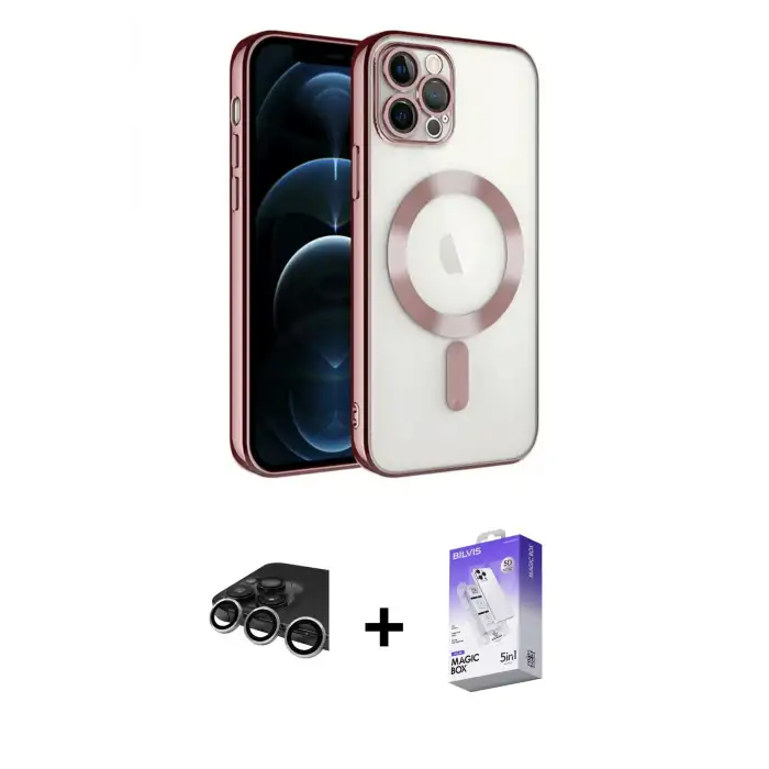 ieg™ iPhone 14 Pro Max Kılıf Nova Işık Özel Seri - Siyah Bilvis 5in1 3D Magic Cam Ekran Koruyucu + Raze Metal Kamera Lens - GS