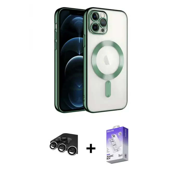 ieg™ iPhone 14 Pro Max Kılıf Nova Işık Özel Seri - Siyah Bilvis 5in1 3D Magic Cam Ekran Koruyucu + Raze Metal Kamera Lens - GS