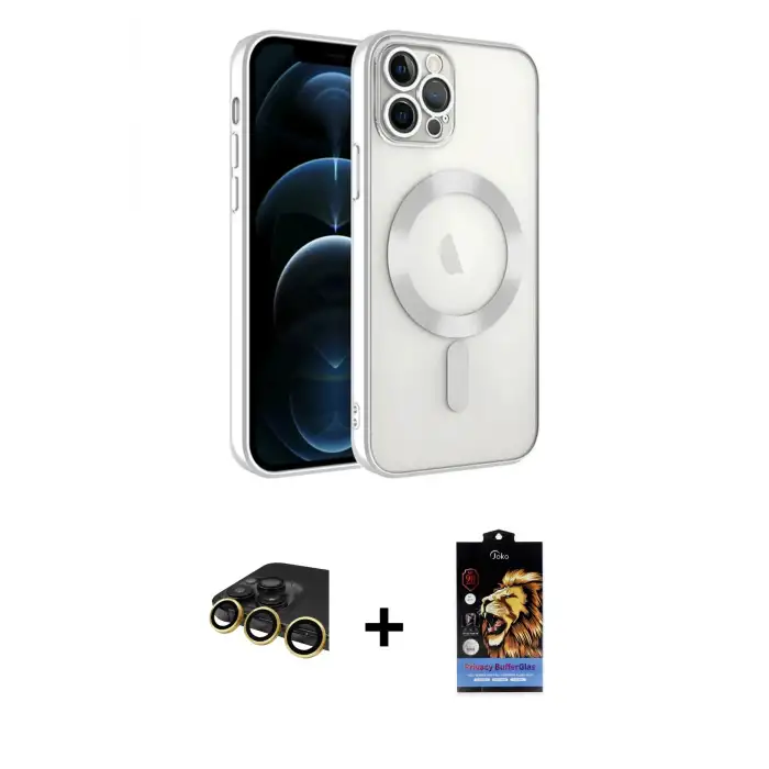 ieg™ iPhone 14 Pro Max Kılıf Nova Işık Özel Seri - Siyah Buffer Hayalet Cam Ekran Koruyucu + Raze Metal Kamera Lens - GD