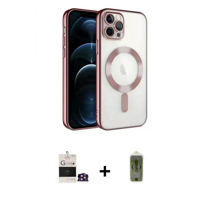 ieg™ iPhone 14 Pro Max Kılıf Nova Işık Özel Seri - Siyah Joko Magic 5D Hayalet Cam + Bilvis Titan Kamera Lens - GD