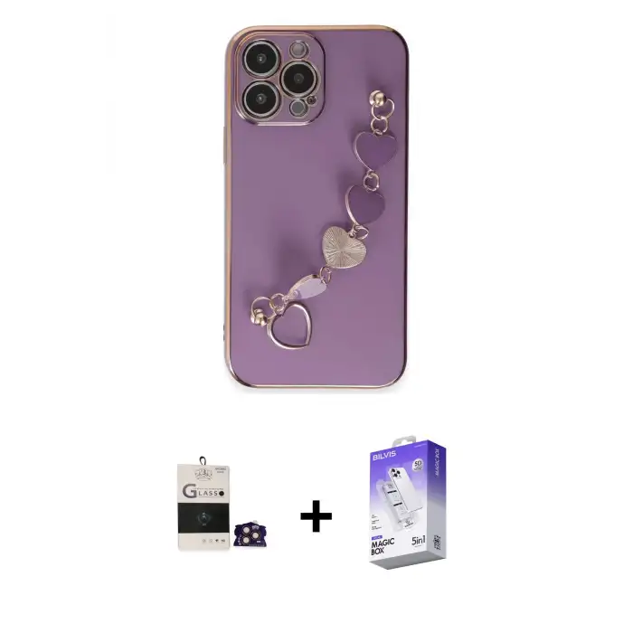 ieg™ iPhone 14 Pro Max Kılıf Nova Işık Prime - Siyah Bilvis 5in1 3D Magic Cam Ekran Koruyucu + Bilvis Titan Kamera Lens - GD