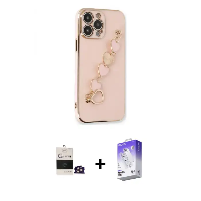 ieg™ iPhone 14 Pro Max Kılıf Nova Işık Prime - Siyah Bilvis 5in1 3D Magic Cam Ekran Koruyucu + Bilvis Titan Kamera Lens - GD