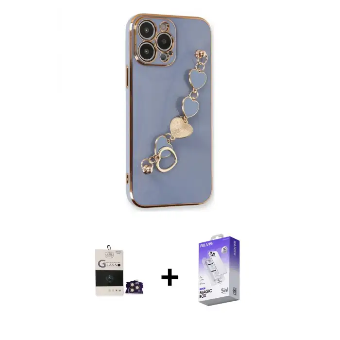 ieg™ iPhone 14 Pro Max Kılıf Nova Işık Prime - Siyah Bilvis 5in1 3D Magic Cam Ekran Koruyucu + Bilvis Titan Kamera Lens - GD