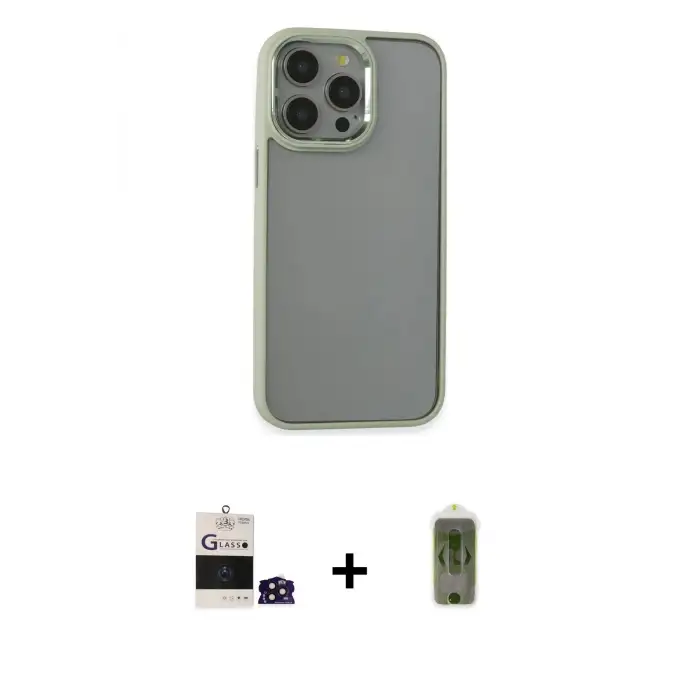ieg™ iPhone 14 Pro Max Kılıf Nova Işık Serisi - Siyah Joko Magic 5D Hayalet Cam + Bilvis Titan Kamera Lens - DNMR