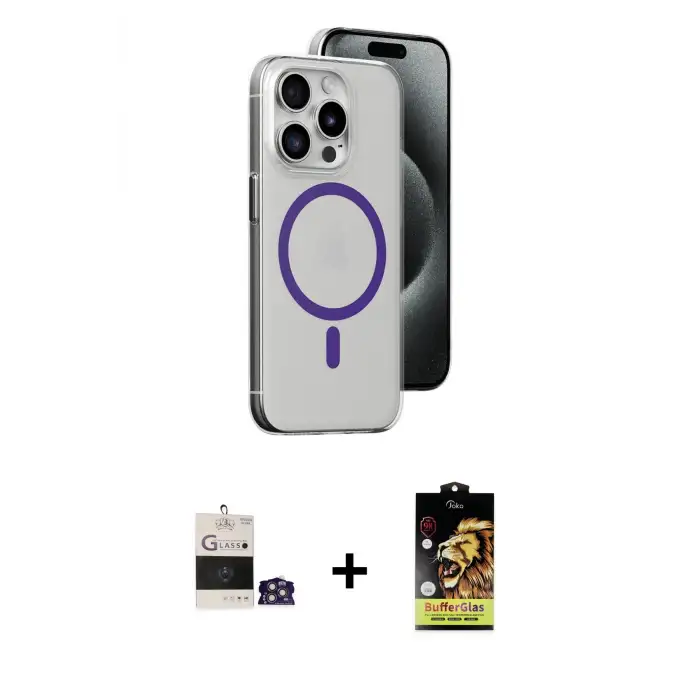 ieg™ iPhone 14 Pro Max Kılıf Odak Form Özel Seri - Siyah Buffer Cam Ekran Koruyucu + Bilvis Titan Kamera Lens - GS