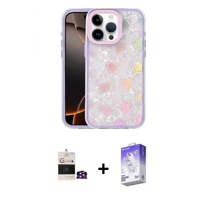 ieg™ iPhone 14 Pro Max Kılıf Odak Prime - Siyah Bilvis 5in1 3D Magic Cam Ekran Koruyucu + Bilvis Titan Kamera Lens - GD