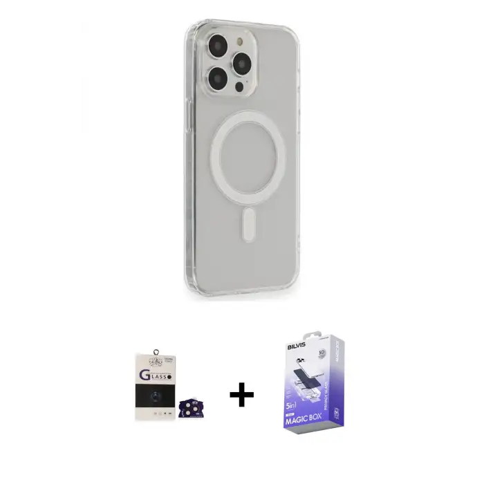 ieg™ iPhone 14 Pro Max Kılıf Pusula Çizgi Koleksiyonu - Siyah Bilvis 5in1 5D Magic Hayalet Cam Ekran Koruyucu + Bilvis Titan Kamera Lens - DNMR