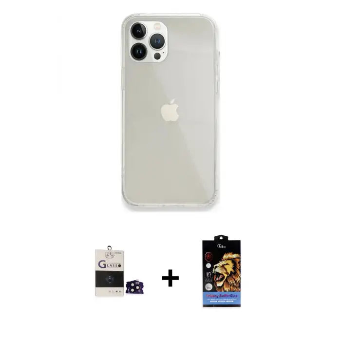 ieg™ iPhone 14 Pro Max Kılıf Vadi Asil Prime - Siyah Buffer Hayalet Cam Ekran Koruyucu + Bilvis Titan Kamera Lens - SH