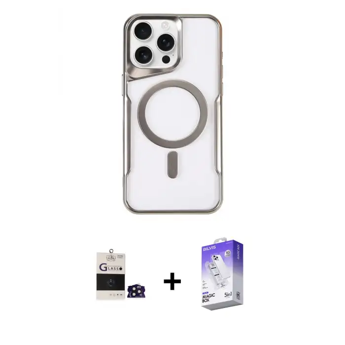 ieg™ iPhone 14 Pro Max Kılıf Yadigar Klasik Özel Seri - Siyah Bilvis 5in1 3D Magic Cam Ekran Koruyucu + Bilvis Titan Kamera Lens - DNMR