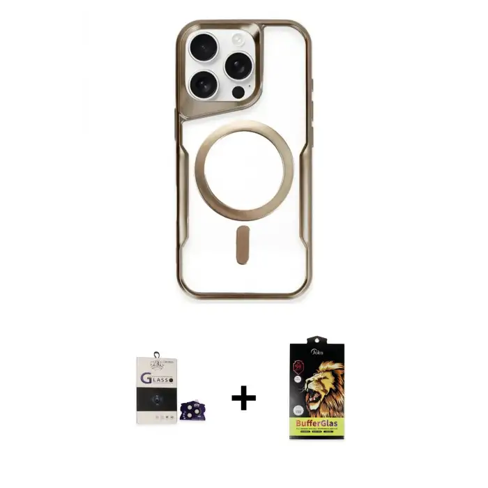 ieg™ iPhone 14 Pro Max Kılıf Yadigar Klasik Özel Seri - Siyah Buffer Cam Ekran Koruyucu + Bilvis Titan Kamera Lens - SH