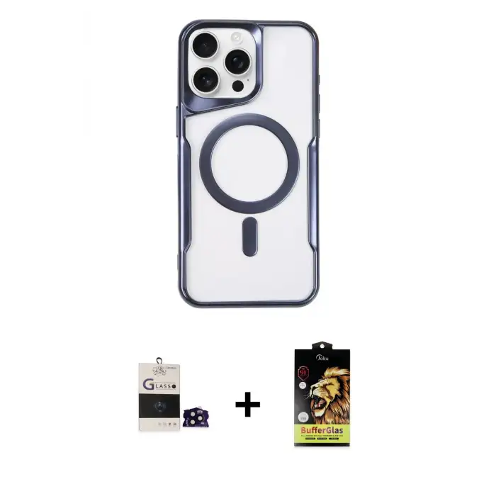 ieg™ iPhone 14 Pro Max Kılıf Yadigar Klasik Özel Seri - Siyah Buffer Cam Ekran Koruyucu + Bilvis Titan Kamera Lens - SH