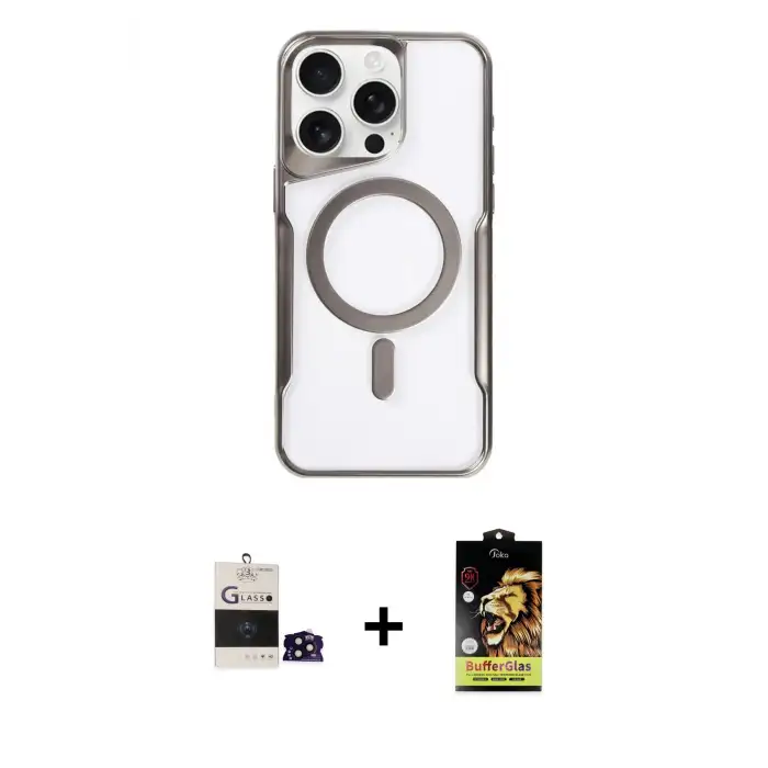 ieg™ iPhone 14 Pro Max Kılıf Yadigar Klasik Özel Seri - Siyah Buffer Cam Ekran Koruyucu + Bilvis Titan Kamera Lens - SH