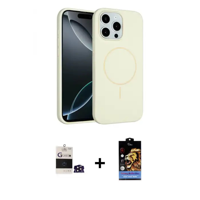 ieg™ iPhone 14 Pro Max Kılıf Yankı Form Serisi - Siyah Buffer Hayalet Cam Ekran Koruyucu + Bilvis Titan Kamera Lens - DNMR