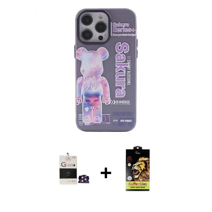 ieg™ iPhone 14 Pro Max Kılıf Zirve Form Özel Seri - Siyah Buffer Cam Ekran Koruyucu + Bilvis Titan Kamera Lens - GD