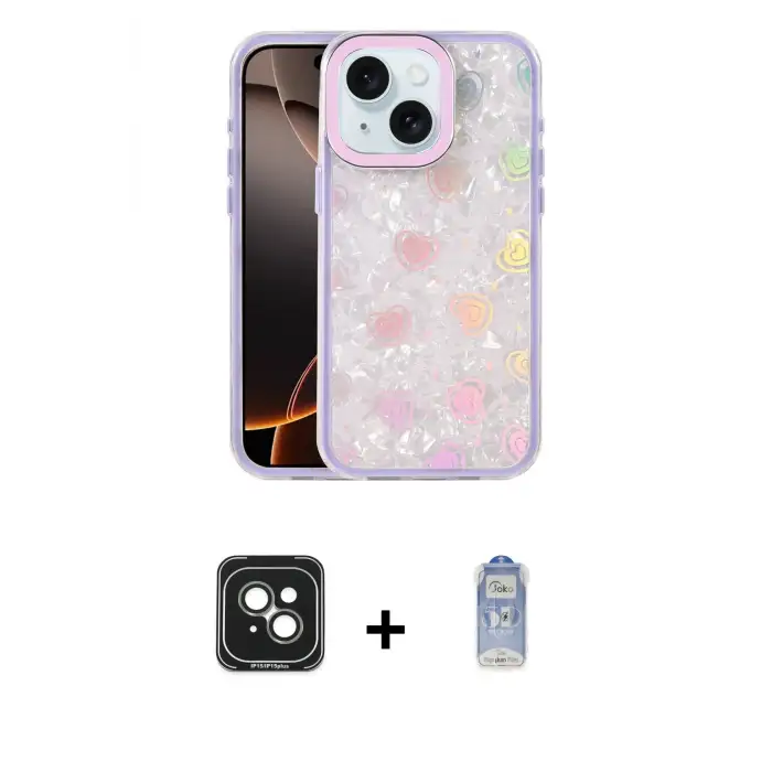 ieg™ iPhone 15 Kılıf Odak Prime - Siyah Joko Magic 5D Cam + PVD Metal Kamera Lens - YL