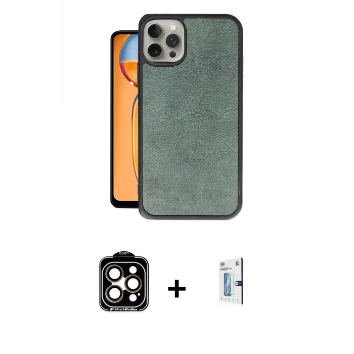 ieg™ iPhone 15 Pro Max Kılıf Kıvılcım Işık Serisi - Siyah Bilvis 0.18mm Plus Cam Ekran Koruyucu + PVD Metal Kamera Lens - TU
