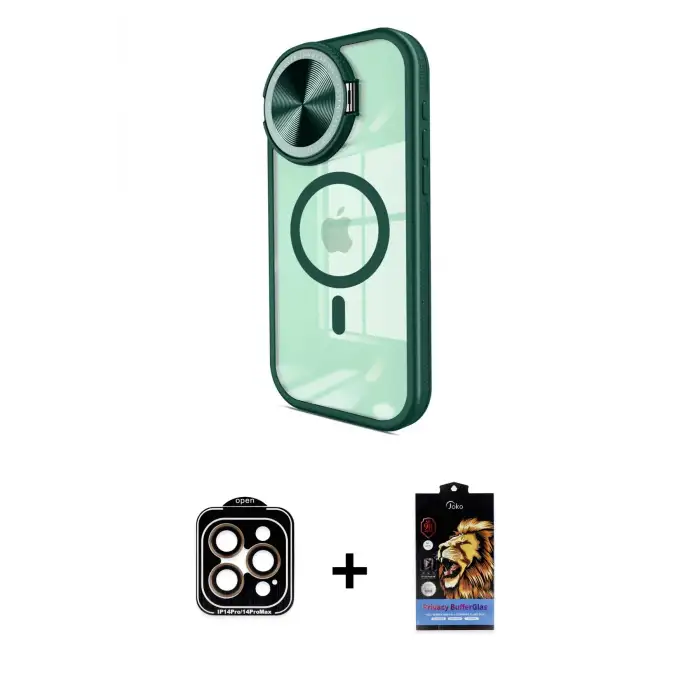 ieg™ iPhone 15 Pro Max Kılıf Kıvılcım Modern Koleksiyonu - Siyah Buffer Hayalet Cam Ekran Koruyucu + PVD Metal Kamera Lens - TU