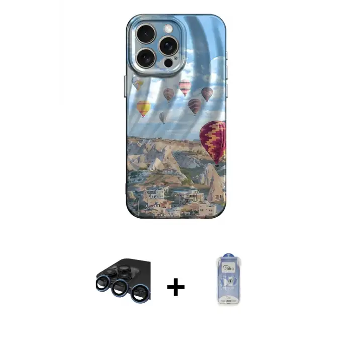 ieg™ iPhone 15 Pro Max Kılıf Nova Doku Prime - Siyah Joko Magic 5D Cam + Raze Metal Kamera Lens - LT