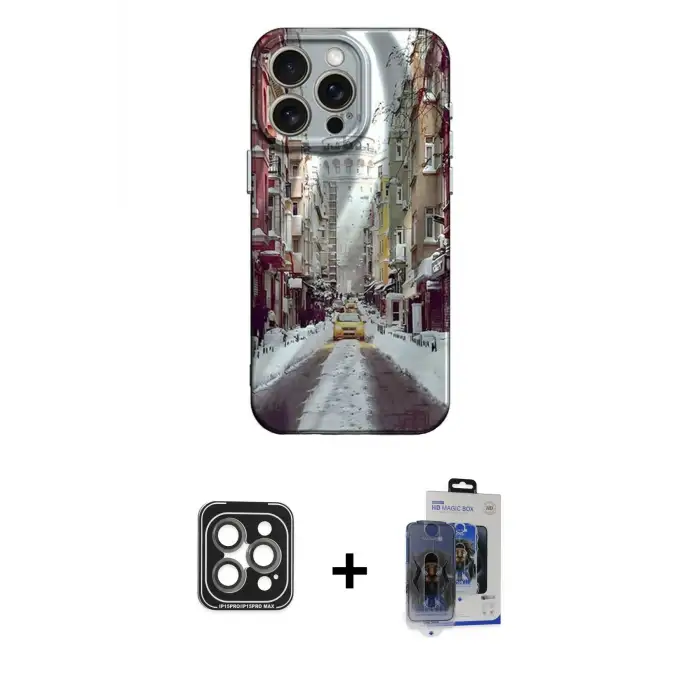 ieg™ iPhone 15 Pro Max Kılıf Nova Doku Prime - Siyah Vanessa Magic Cam + PVD Metal Kamera Lens - GI
