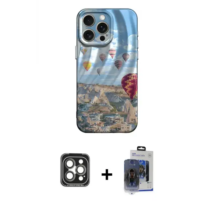 ieg™ iPhone 15 Pro Max Kılıf Nova Doku Prime - Siyah Vanessa Magic Cam + PVD Metal Kamera Lens - GI