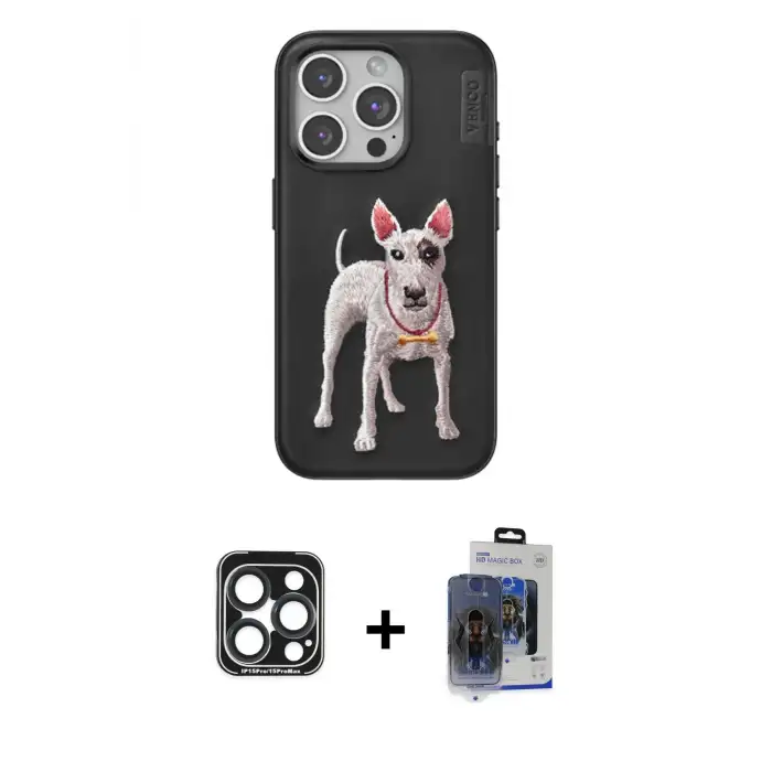 ieg™ iPhone 15 Pro Max Kılıf Nova Form Koleksiyonu - Siyah Vanessa Magic Cam + PVD Metal Kamera Lens - LT