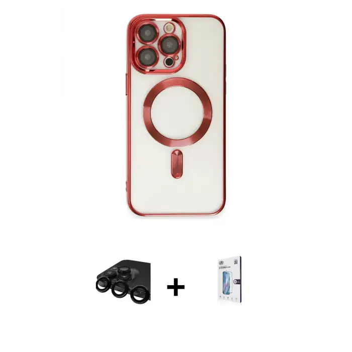 ieg™ iPhone 15 Pro Max Kılıf Nova Işık Özel Seri - Siyah Bilvis 0.18mm Plus Cam Ekran Koruyucu + Raze Metal Kamera Lens - SH