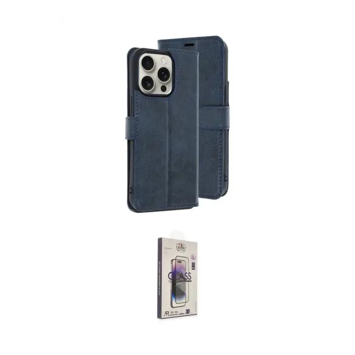 ieg™ iPhone 15 Pro Max Kılıf Siluet Işık Serisi - Siyah Bilvis 3D Cam Ekran Koruyucu