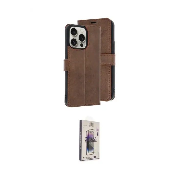 ieg™ iPhone 15 Pro Max Kılıf Siluet Işık Serisi - Siyah Bilvis 3D Cam Ekran Koruyucu