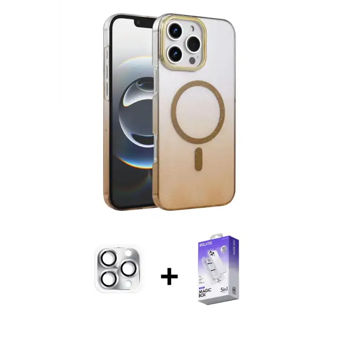 ieg™ iPhone 16 Pro Max Kılıf Ahenk Doku Özel Seri - Siyah Bilvis 5in1 3D Magic Cam Ekran Koruyucu + Pers Alüminyum Kamera Lens - GS