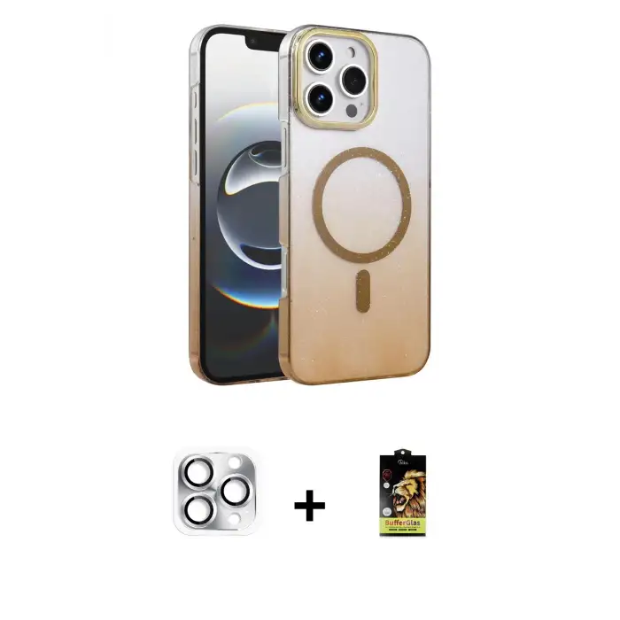ieg™ iPhone 16 Pro Max Kılıf Ahenk Doku Özel Seri - Siyah Buffer Cam Ekran Koruyucu + Pers Alüminyum Kamera Lens - GS
