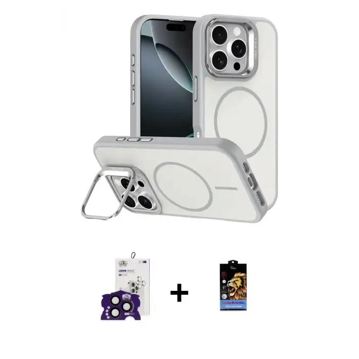 ieg™ iPhone 16 Pro Max Kılıf Çekirdek Klasik - Siyah Buffer Hayalet Cam Ekran Koruyucu + Bilvis Titan Kamera Lens - SH