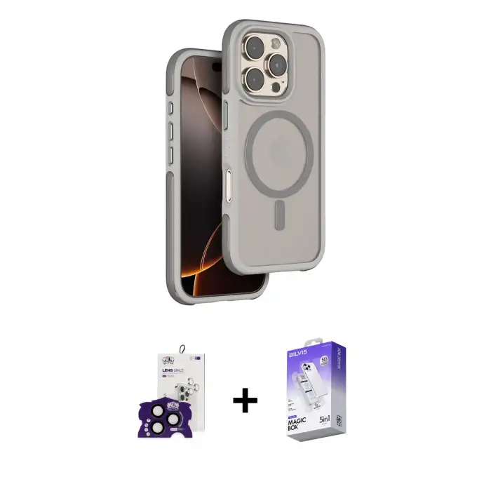 ieg™ iPhone 16 Pro Max Kılıf Çekirdek Minimal Prime - Siyah Bilvis 5in1 3D Magic Cam Ekran Koruyucu + Bilvis Titan Kamera Lens - SH