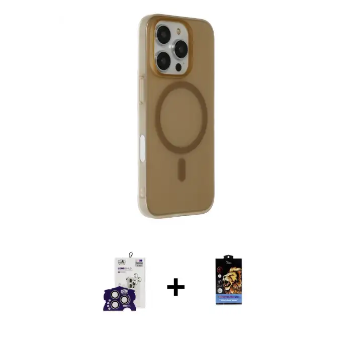 ieg™ iPhone 16 Pro Max Kılıf Çekirdek Modern Prime - Siyah Buffer Hayalet Cam Ekran Koruyucu + Bilvis Titan Kamera Lens - TMGI