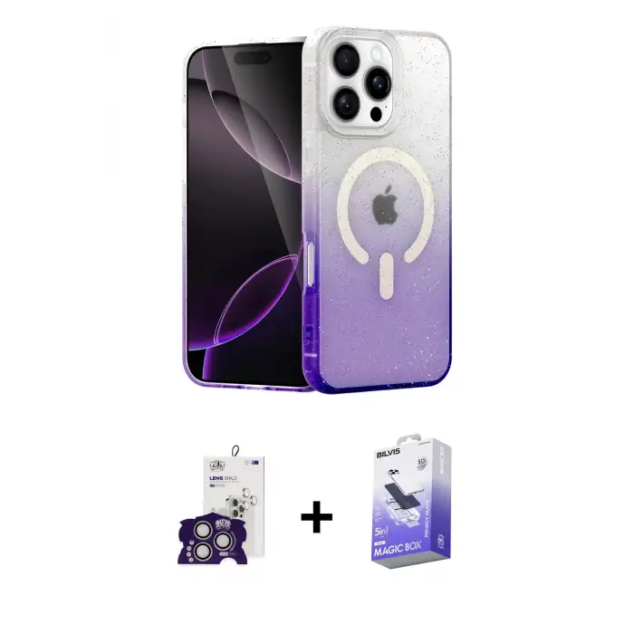 ieg™ iPhone 16 Pro Max Kılıf Eksen Minimal Özel Seri - Siyah Bilvis 5in1 5D Magic Hayalet Cam Ekran Koruyucu + Bilvis Titan Kamera Lens - GS