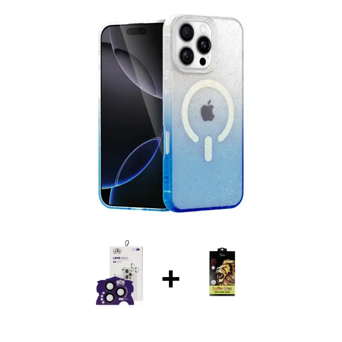 ieg™ iPhone 16 Pro Max Kılıf Eksen Minimal Özel Seri - Siyah Buffer Cam Ekran Koruyucu + Bilvis Titan Kamera Lens - SH