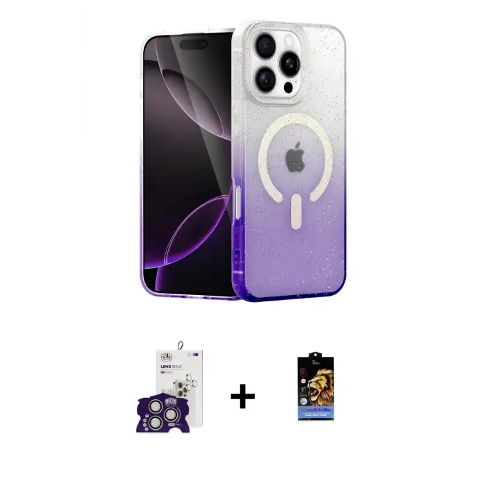ieg™ iPhone 16 Pro Max Kılıf Eksen Minimal Özel Seri - Siyah Buffer Hayalet Cam Ekran Koruyucu + Bilvis Titan Kamera Lens - GS