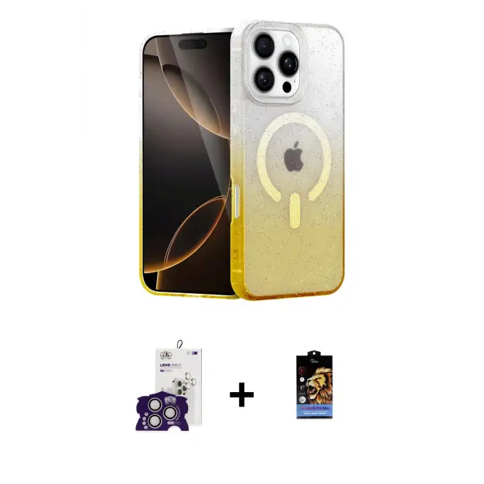 ieg™ iPhone 16 Pro Max Kılıf Eksen Minimal Özel Seri - Siyah Buffer Hayalet Cam Ekran Koruyucu + Bilvis Titan Kamera Lens - GS
