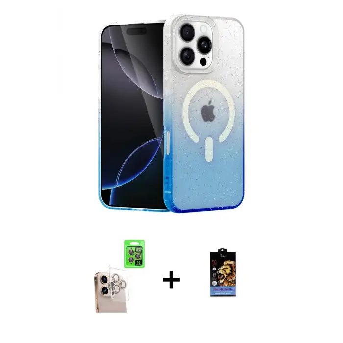 ieg™ iPhone 16 Pro Max Kılıf Eksen Minimal Özel Seri - Siyah Buffer Hayalet Cam Ekran Koruyucu + Raze Metal Kamera Lens - NLGY